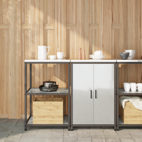 Juego de Almacenamiento de Cocina 2 pcs Plata 120 x 50 x 92 cm