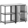 Juego de Almacenamiento de Cocina 2 pcs Plata 120 x 50 x 92 cm