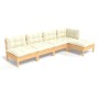 Gartenmöbel 5 Stück Kissen aus cremefarbenem Kiefernholz von vidaXL, Gartensets - Ref: Foro24-3096334, Preis: 383,40 €, Rabat...