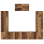 Conjunto de mueble de TV con estante 7 pcs Madera envejecida