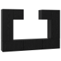 Conjunto de mueble de TV 7 pcs Roble negro 180 x 30 x 120 cm