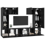 Conjunto de mueble de TV 7 pcs Roble negro 180 x 30 x 120 cm