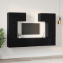 Conjunto de mueble de TV 7 pcs Roble negro 180 x 30 x 120 cm