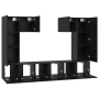 Conjunto de mueble de TV 7 pcs Roble negro 180 x 30 x 120 cm