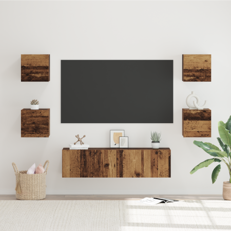 Conjunto de mueble de TV Otro 6 pcs Madera envejecida