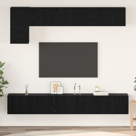 Conjunto de mueble de TV 5 pcs Roble negro 100 x 30 x 30 cm
