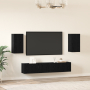 Set de Mueble de TV 4 pcs Roble negro 80 x 30 x 30.5 cm