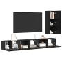 Conjunto de mueble de TV 4 pcs Roble negro 30.5 x 30 x 90 cm