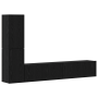 Mueble de TV de Pared 4 pcs Roble negro Madera contrachapada