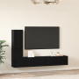 Mueble de TV de Pared 4 pcs Roble negro Madera contrachapada