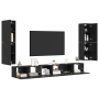 Conjunto de mueble de TV 5 pcs Roble negro Madera contrachapada