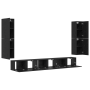 Conjunto de mueble de TV 5 pcs Roble negro Madera contrachapada