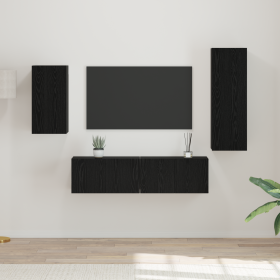 Juego de muebles de TV 4 pcs Roble negro 30.5 x 30 x 90 cm