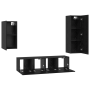 Juego de muebles de TV 4 pcs Roble negro 30.5 x 30 x 90 cm
