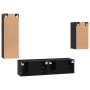 Juego de muebles de TV 4 pcs Roble negro 30.5 x 30 x 90 cm