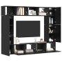 Conjunto de mueble de TV 8 pcs Roble negro 80 x 30 x 30.5 cm