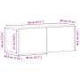Conjunto de mueble de TV 8 pcs Roble negro 80 x 30 x 30.5 cm