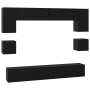 Conjunto de mueble de TV 8 pcs Roble negro 100 x 30 x 30 cm