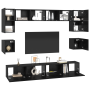 Conjunto de mueble de TV 8 pcs Roble negro 100 x 30 x 30 cm