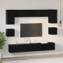 Conjunto de mueble de TV 8 pcs Roble negro 100 x 30 x 30 cm