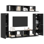 Conjunto de mueble de TV 8 pcs Roble negro 80 x 30 x 30.5 cm