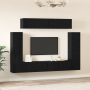 Conjunto de mueble de TV 8 pcs Roble negro 80 x 30 x 30.5 cm