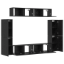 Conjunto de mueble de TV 8 pcs Roble negro 80 x 30 x 30.5 cm