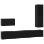 Conjunto de mueble de TV 4 pcs Roble negro 30.5 x 30 x 110 cm