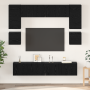 Conjunto de mueble de TV 8 pcs Roble negro 80 x 30 x 30 cm