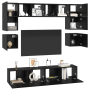 Conjunto de mueble de TV 8 pcs Roble negro 80 x 30 x 30 cm
