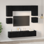 Conjunto de mueble de TV 8 pcs Roble negro 80 x 30 x 30 cm