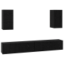 Mueble de TV de Pared 6 pcs Roble negro Madera contrachapada