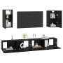 Mueble de TV de Pared 6 pcs Roble negro Madera contrachapada