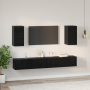 Mueble de TV de Pared 6 pcs Roble negro Madera contrachapada