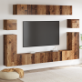 Conjunto de mueble de TV con estante 8 pcs Madera envejecida