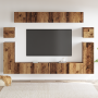 Conjunto de mueble de TV con estante 8 pcs Madera envejecida