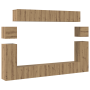 Conjunto de mueble de TV 8 pcs Roble artesanal Mediano