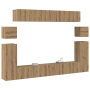Conjunto de mueble de TV 8 pcs Roble artesanal Mediano
