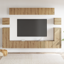 Conjunto de mueble de TV 8 pcs Roble artesanal Mediano