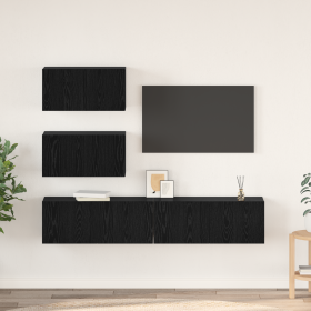 Conjunto de Muebles para TV 4 pcs Roble negro 80 x 30 x 30 cm