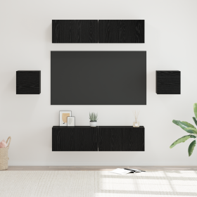 Conjunto de mueble de TV 6 pcs Roble negro 60 x 30 x 30 cm