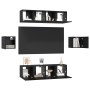 Conjunto de mueble de TV 6 pcs Roble negro 60 x 30 x 30 cm