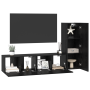 Set de Mueble de TV 3 pcs Roble negro Pequeña 30.5 x 30 x 90 cm