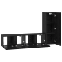 Set de Mueble de TV 3 pcs Roble negro Pequeña 30.5 x 30 x 90 cm