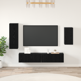 Juego de muebles de TV 4 pcs Roble negro 30.5 x 30 x 90 cm