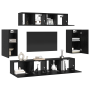 Mueble de TV de Pared 6 pcs Roble negro Madera contrachapada