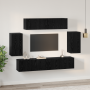Mueble de TV de Pared 6 pcs Roble negro Madera contrachapada