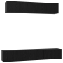 Conjunto de mueble de TV 6 pcs Roble negro 100 x 30 x 30 cm