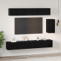 Conjunto de mueble de TV 6 pcs Roble negro 100 x 30 x 30 cm