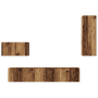 Mueble de TV de Pared 4 pcs Madera envejecida Mediano